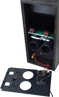 Subwoofer with back panel removed