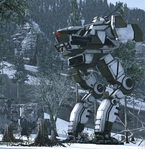 Sad 'Mech in snow