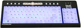 Flexiglow Light Speed keyboard lit up