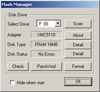 USBDrive manager window