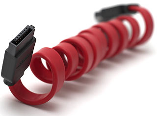 Coiled SATA cable