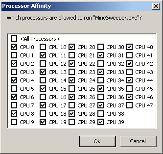 Whimsical CPU affinity settings
