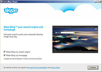 Skype Bing foistware