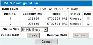 RAID setup