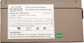 GTR 750w Power supply - specifications